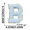 Nuevos Parches de Letras Bordadas para Toalla de Chenilla Azul Cielo Autoadhesivos para Ropa y Gorras de Béisbol Parches Decorativos Versátiles