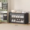Nuevo Zapatero de Pie Multifuncional Transparente a Prueba de Polvo con Tapa abatible Estante de Almacenamiento para Puerta Zapatero de Almacenamiento Simple de Múltiples Niveles