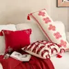 Cojín Festivo para Cabecera de Boda Estilo Chino Nuevo, Cojín Decorativo para Sofá Año del Caballo, Funda de Cojín para Ventana Abuhardillada Roja