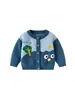 Suéter cárdigan de punto para niños con diseño de pollito suave y lindo, algodón puro de grado A, abrigo suéter para bebé, suéter para bebé de otoño e invierno