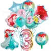 Globo de Película de Aluminio Tema Princesa Sirena Blancanieves Transfronterizo Kit de Globos para Cumpleaños Infantil Venta al por Mayor