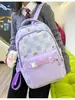 Mochila a cuadros de nuevo estilo, fresca y bonita, con diseño de oso de dibujos animados, a la moda, de colores a juego, para niñas, mochila escolar para estudiantes de secundaria