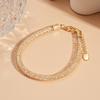 Collar de Clavícula de Círculo Geométrico de Malla Envuelta en Zircón Europeo y Americano, Moda Nicho Elegante de Alta Gama, Set de Collar para Mujer