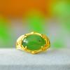 Anel de moda em jade Hetian com incrustação de cobre anel de lingote de ouro superfície Jade jade anel anel anel Suprimento ao vivo