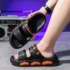 Sandalias de EVA de Suela Gruesa para Hombre Verano Antideslizantes Resistentes al Desgaste Suaves para Exteriores y Hogar Zapatillas Deportivas de Doble Uso