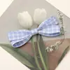 Estilo Princesa Doce Tecido Xadrez Claro Laço DIY Elástico de Cabelo Faixa de Cabeça Presilha Lateral Bolsa Sapato Flor Acessórios