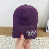 Novo Boné de Baseball com Aba Bordada de Rebite Carta Bico de Pato Casual Moda Feminino Versátil Proteção Solar Marca Tendência Chapéu de Sol