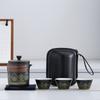 Juego de té de viaje, tetera de kung fu, simple, portátil, de cerámica, para exteriores, taza rápida, se puede configurar una tetera de cuatro tazas