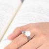 Anillo de plata S925 Golden Deer King, simple, de moda, con incrustaciones de ondas de agua Ruyi y perlas de agua dulce, regalo para mujer