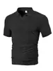 Camisa de Verano para Hombre Transpirable de Jacquard de Toalla con Cuello de Solapa Rayada, Nueva Casual, Transfronteriza Europea y Americana