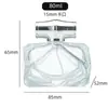 Frasco de Vidro para Perfume com Tampa de Baioneta Transparente Frasco de Vidro com Formato Especial Frasco Vazio Frasco de Perfume com Borrifador de Pressão Venda por Atacado