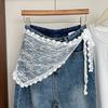 Turbante de Renda Branco Cinto Feminino Primavera e Verão Retrô Francês Sofisticado Fita Triangular Adorno de Cabeça Laço Cinto de Cabelo