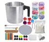 Molde de silicona para velas DIY/cera de soya/cera de abeja/taza para derretir/tarro para velas/mecha para velas/paquete de materiales combinados de bloques de color