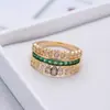 Anillo de Moda Transfronterizo Europeo y Americano con Hoja Hueca y Circonita, Anillo Versátil Exquisito de Gama Alta Más Vendido