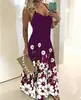 2025 Nueva Moda Exportación Vestido Casual de Verano para Mujer con Tirantes Estampado Cuello Redondo