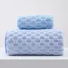 Toalha de Banho em Fleece Coral, Classe A, Toalha Espessa, Grande Toalha de Banho em Fleece Nuvem Macia, Absorvente de Água e Secagem Rápida, Conjunto de Três Peças