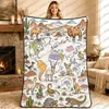 Manta con diseño de mapa de animales transfronterizo, hecha a medida, superventas en Amazon para niños y adultos, manta para pintar y garabatear a mano DIY