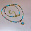 Nuevo Collar de Piedra Natural Azul Dopamina con Cuentas, Estilo Vintage en Capas, Collar de Diseño de Nicho de Alta Gama