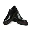 Sapatos Masculinos Brogue Oxford, Couro Bovino de Camada Superior com Efeito Envelhecido, Sola Grossa, Aumento de Altura, Versáteis, Estilo Britânico, Sapatos de Couro Formais de Negócios para Homens