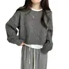 Suéter para Mujer 2026 Otoño/Invierno Nuevo Cuello Redondo Tejido de Cable Top, Suéter Abrigo Suave y Acogedor para Mujer