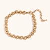 Ropa de Trabajo Europea y Americana Versátil de Nicho Elegante Retro Joyería Acero Inoxidable Chapado en Oro de 14K Cadena Gruesa Redonda Tobillera