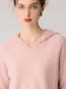 Nuevo Suéter con Capucha de Cachemira Pura para Mujer Otoño/Invierno 2026 Color Sólido Tejido Sudadera con Capucha de Manga Larga