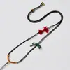 Colgante popular DIY unisex, cuerda fina de nudo Ruyi, correa para el cuello con colgante de jade, cordón de collar con colgante tejido a mano, producto semiacabado