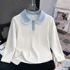 Camisa Polo de Manga Larga con Adorno de Encaje para Niña Verano Nuevo Estilo Moda Elegante para Niños Ropa Interior Básica para Niños Medianos y Grandes