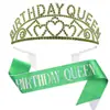 Reina del Cumpleaños Europea y Americana ama Corona de Cumpleaños cinta colorida correa para el hombro juego de suministros para fiestas