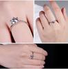 Anel de diamante simulado de seis garras de alta qualidade para mulheres, moda simples, alianças de moissanita para casais, pedido de casamento, atacado