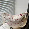 2025 Nuevo Otoño Dulce y Linda Bolsa de Axila Moda Pequeña Estampado de Cerezas Bolso de Mano Sencillo Bolsa de Bollo para Axila