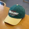 Chapéu de Alta Qualidade para Mulheres e Casais, Contraste de Cores, Top Semi-Macio, Boné de Basebol, Primavera e Verão, Bordado com Letras Coreanas, Boné Dividido por Cores, Homens