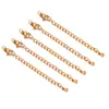 Cadena de Extensión de 2 Colores al por Mayor Acero Inoxidable Grabado Cadena de Cola de 5 cm Set de Broches de Langosta Accesorios para Collares Pulseras Joyería