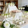 Toalha de mesa para sobremesa branca evento intervalo para chá luxo leve toque de alta qualidade seda cetim mesa de exposição de aniversário toalha de mesa de conferência