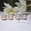 Moda Japonesa Coreana Popular Brincos de Pérola Natural com Renda Design de Trevo de Quatro Folhas Nicho Brincos de Tarraxa de Água Doce de Luxo Leve para Mulheres