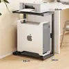Suporte para Gabinete de Computador de Mesa Organizador de Rack de Armazenamento de Camada Dupla para Casa e Escritório Base Bandeja Armazenamento