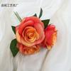 Rosas de mão flores artificiais 3 rosas búlgaras casamento casamento flores falsas decoração decoração de mesa comércio exterior