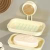 Caja de jabón con ventosa Montaje en pared Sin perforaciones Hogar Baño Drenaje Caja de jabón Estante de almacenamiento para baño Caja de almacenamiento