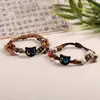 Pulsera trenzada artística étnica estilo chino nuevo de Jingdezhen para mujer, estilo antiguo, tendencia nacional, sensación de alta gama, ajustable, hecha a mano, finamente elaborada