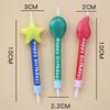 Corea del Sur Ins Vela de Pastel de Cumpleaños Tricolor Decoración de Fiesta Accesorios Estrellas Creativas Globo de Llama Vela de Fiesta