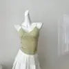 Camisola sexy pura com cobertura para os seios com bojo costas bonitas com decote em V de renda Jaqueta Joker atacado