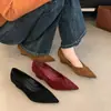 Zapatos de Cuña de Tacón Medio con Punta Aguda y Gamuza para el Otoño de 2025 Suela Suave Poco Profundos Versátiles de Tacón Alto para Mujer Gamuza
