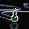 Pingente de Cabacinha de Jade Perigoso Natural Colar de Prata Esterlina S925 Acessórios Estilo Fonte Viva Moda Joias Femininas