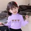 Y2164# Camiseta Básica Infantil Dibujos Animados Cuello Alto Forro Polar Engrosada Joker Infantil Estilo Occidental Cálida Niñas Bebé