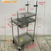Carrito de Transmisión en Vivo de Acero Inoxidable para Influencers, Carrito de Puesto Móvil con Barandillas, Carrito de Herramientas de Almacenamiento Estable