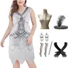 Tallas Grandes S-4XL Ropa para Mujer Estilo Retro de los Años 20 Gatsby Vestido con Lentejuelas y Flecos Fiesta Reunión Anual Fiesta Vestido de Noche