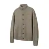 Suéter masculino de gola semi-alta para primavera e outono, estilo vintage preguiçoso, cardigã estilo old money, blusa de tricô cleanfit