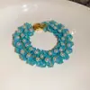 Accesorio de Vacaciones: Pulsera Multicolor de Cuentas de Cristal y Perlas de Arroz de Múltiples Capas, Joyería de Mano Bohemia Lujosa y de Alta Gama