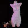 Lemon Story Lencería Sexy Malla Transparente Sexy Conjunto de Falda con Liguero Push-Up con Aros Tentación Camisón 8211