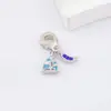 2025 Nuevo Pulsera con Colgante de Barco Azul de Moda Elegante con Goteo de Aceite Accesorios de Joyería DIY con Cuentas